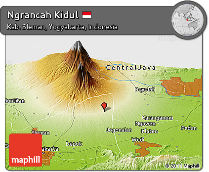 Physical Panoramic Map of Ngrancah Kidul