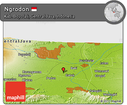 Physical Panoramic Map of Ngrodon