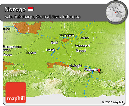 Physical Panoramic Map of Norogo