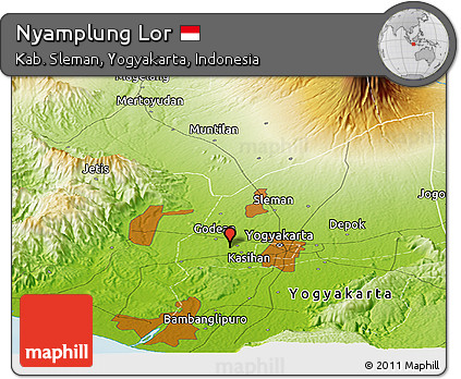 Physical Panoramic Map of Nyamplung Lor
