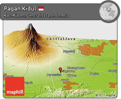 Physical Panoramic Map of Pagan Kidul