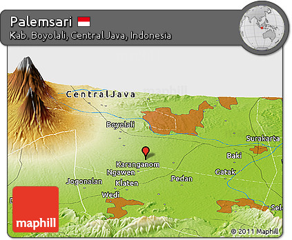 Physical Panoramic Map of Palemsari