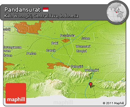 Physical Panoramic Map of Pandansurat
