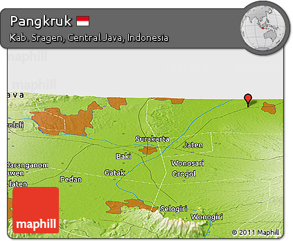 Physical Panoramic Map of Pangkruk