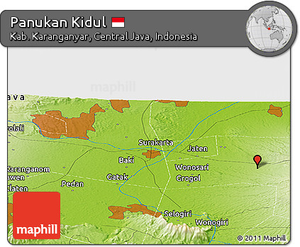 Physical Panoramic Map of Panukan Kidul