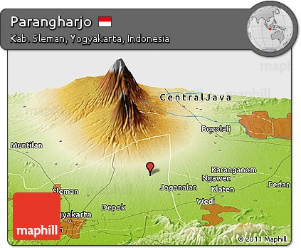 Physical Panoramic Map of Parangharjo