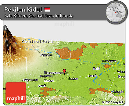 Physical Panoramic Map of Pekilen Kidul