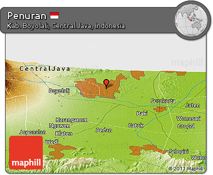 Physical Panoramic Map of Penuran