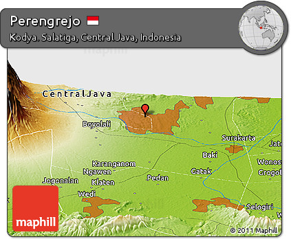Physical Panoramic Map of Perengrejo