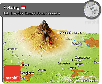 Physical Panoramic Map of Petung