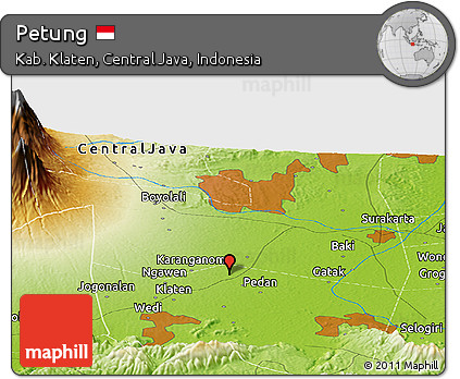 Physical Panoramic Map of Petung