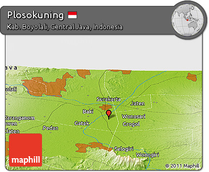 Physical Panoramic Map of Plosokuning