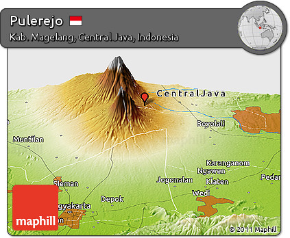 Physical Panoramic Map of Pulerejo