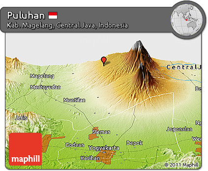 Physical Panoramic Map of Puluhan