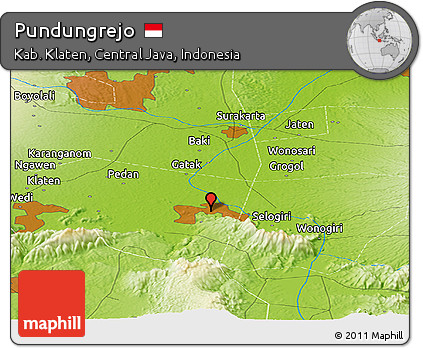 Physical Panoramic Map of Pundungrejo