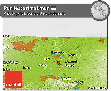 Physical Panoramic Map of Purilestarimakmur