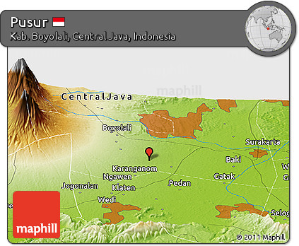 Physical Panoramic Map of Pusur