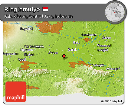 Physical Panoramic Map of Ringinmulyo