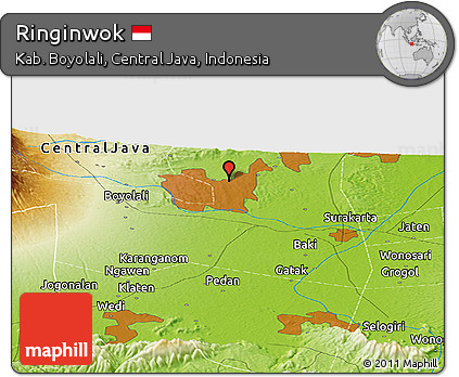 Physical Panoramic Map of Ringinwok