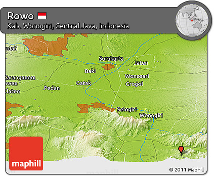 Physical Panoramic Map of Rowo