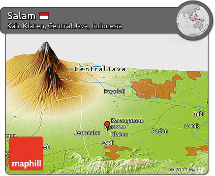 Physical Panoramic Map of Salam