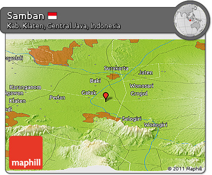 Physical Panoramic Map of Samban