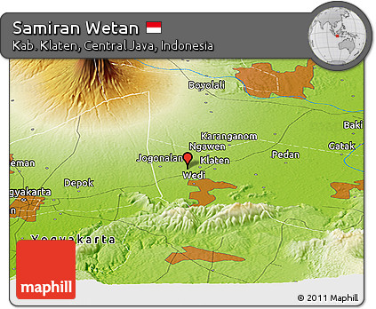 Physical Panoramic Map of Samiran Wetan
