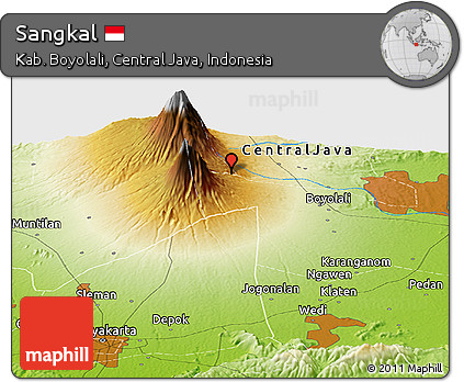 Physical Panoramic Map of Sangkal