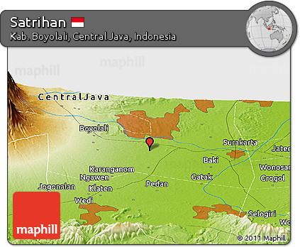 Physical Panoramic Map of Satrihan