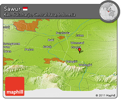 Physical Panoramic Map of Sawur
