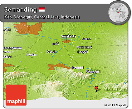 Physical Panoramic Map of Semanding