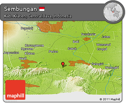 Physical Panoramic Map of Sembungan
