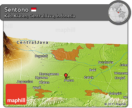 Physical Panoramic Map of Sentono