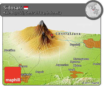 Physical Panoramic Map of Sidosari