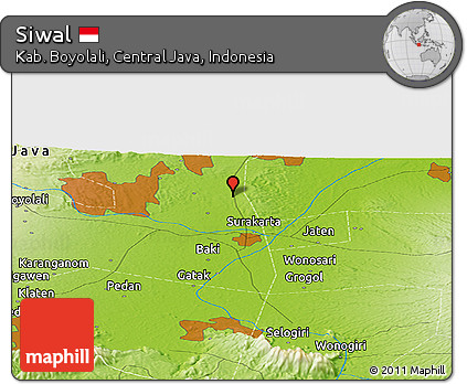 Physical Panoramic Map of Siwal