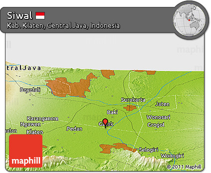 Physical Panoramic Map of Siwal