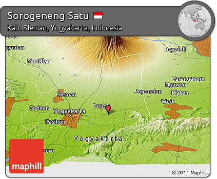 Physical Panoramic Map of Sorogeneng Satu