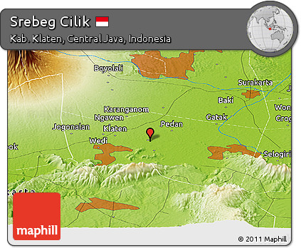 Physical Panoramic Map of Srebeg Cilik