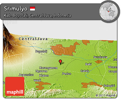 Physical Panoramic Map of Srimulyo