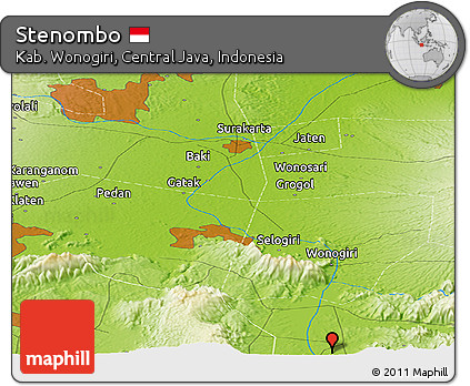 Physical Panoramic Map of Stenombo