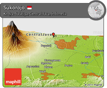 Physical Panoramic Map of Sukorojo