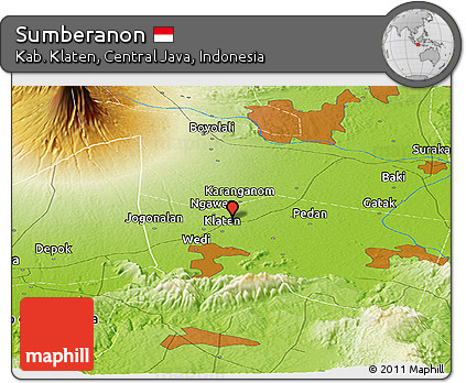 Physical Panoramic Map of Sumberanon