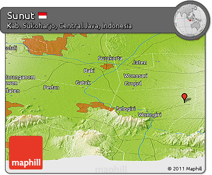 Physical Panoramic Map of Sunut