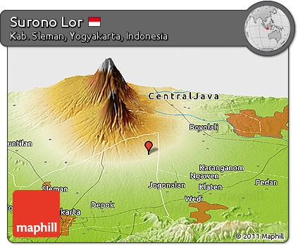 Physical Panoramic Map of Surono Lor