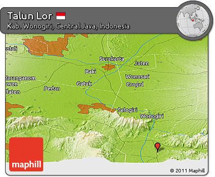 Physical Panoramic Map of Talun Lor