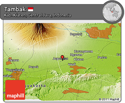 Physical Panoramic Map of Tambak