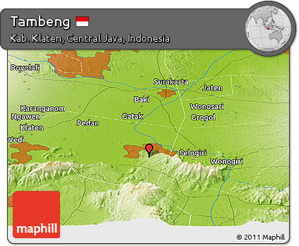 Physical Panoramic Map of Tambeng