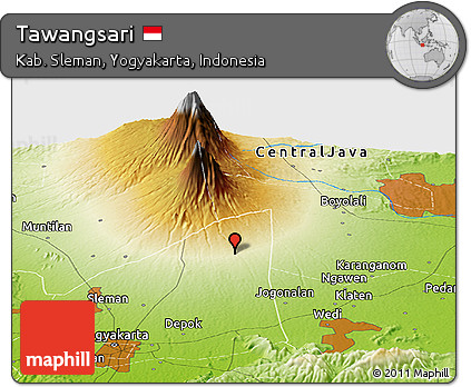 Physical Panoramic Map of Tawangsari