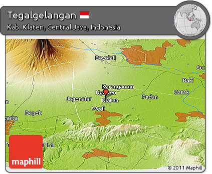 Physical Panoramic Map of Tegalgelangan