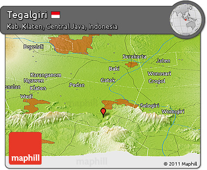 Physical Panoramic Map of Tegalgiri